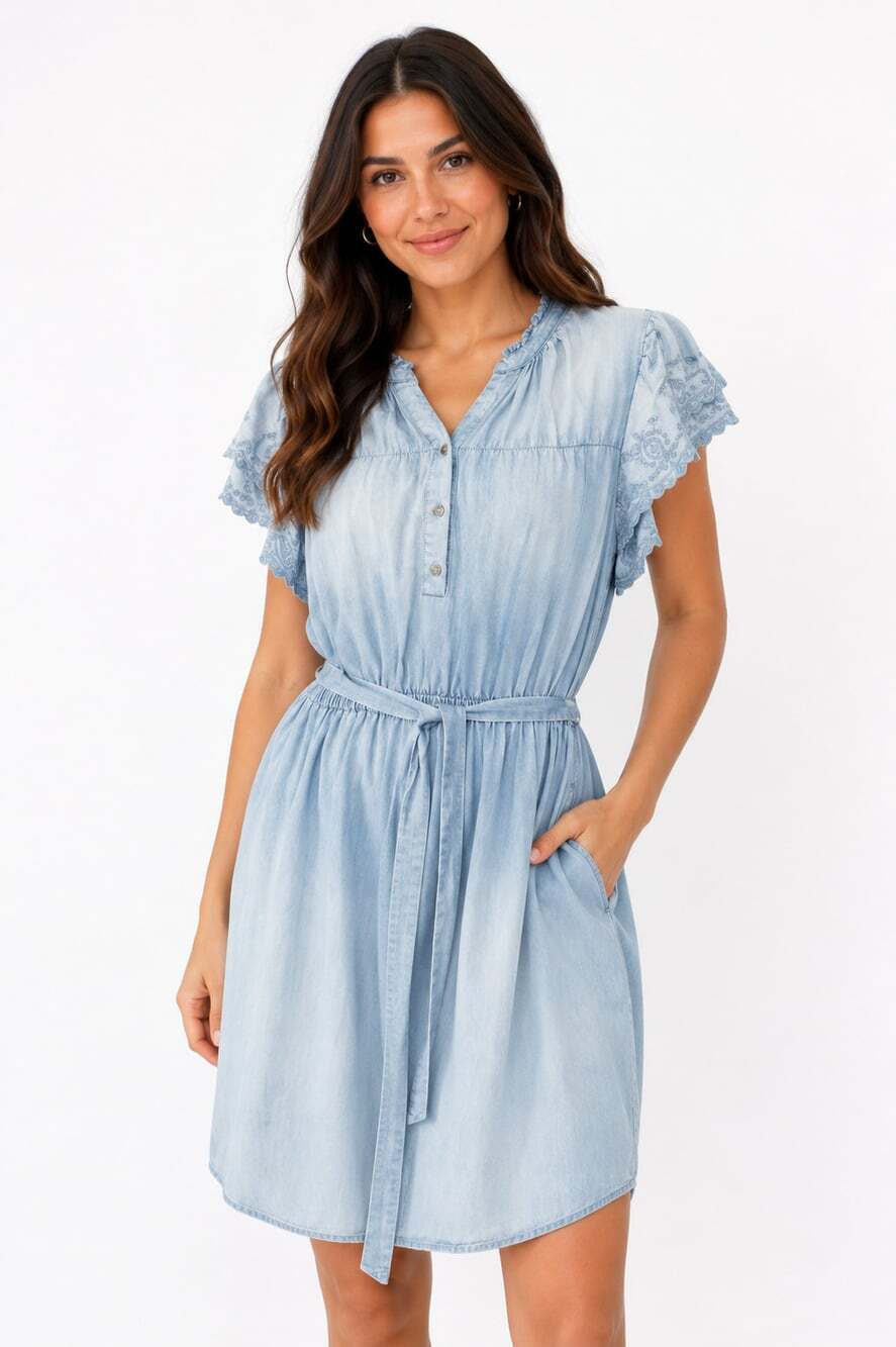 Democracy Chambray Denim Dress NWT Size 1X with pockets